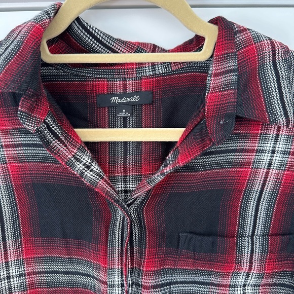 Madewell red and black flannel size M - Picture 4 of 6